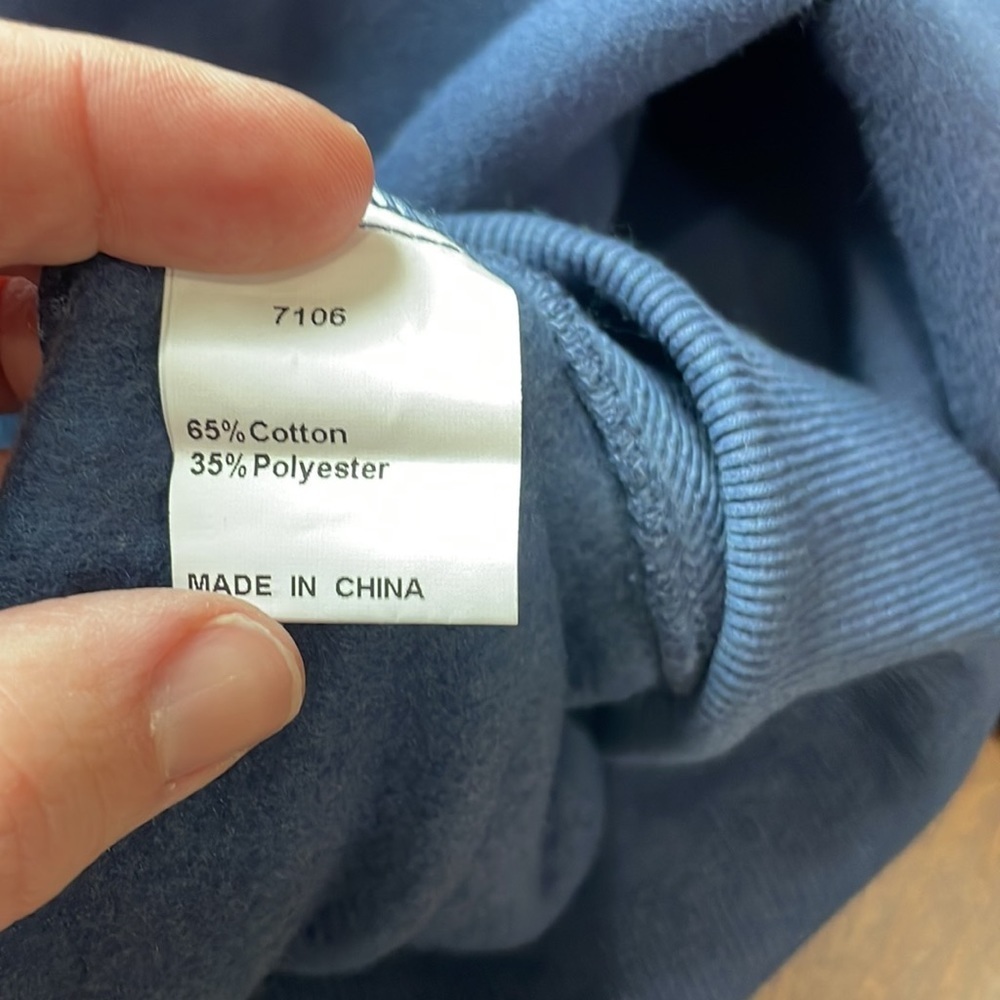 Navy Blue Half Zip Crop Pullover - Picture 11 of 11